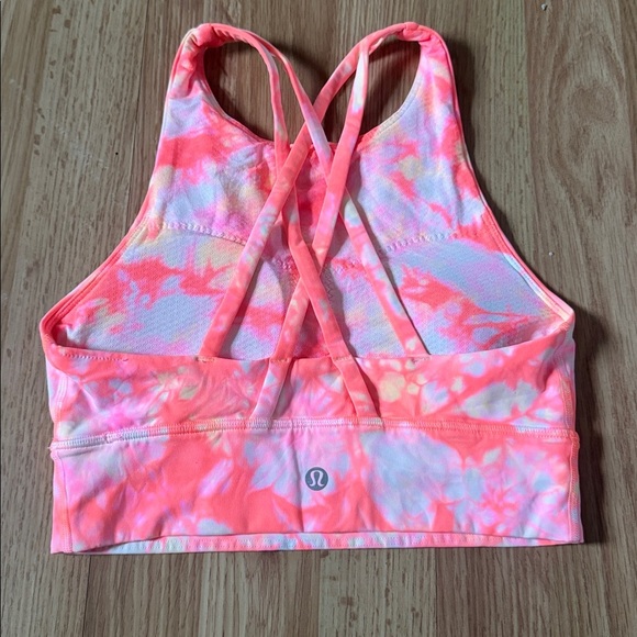 Lululemon Energy Bra High Neck Long Line Size 4 Shibori - Picture 4 of 5